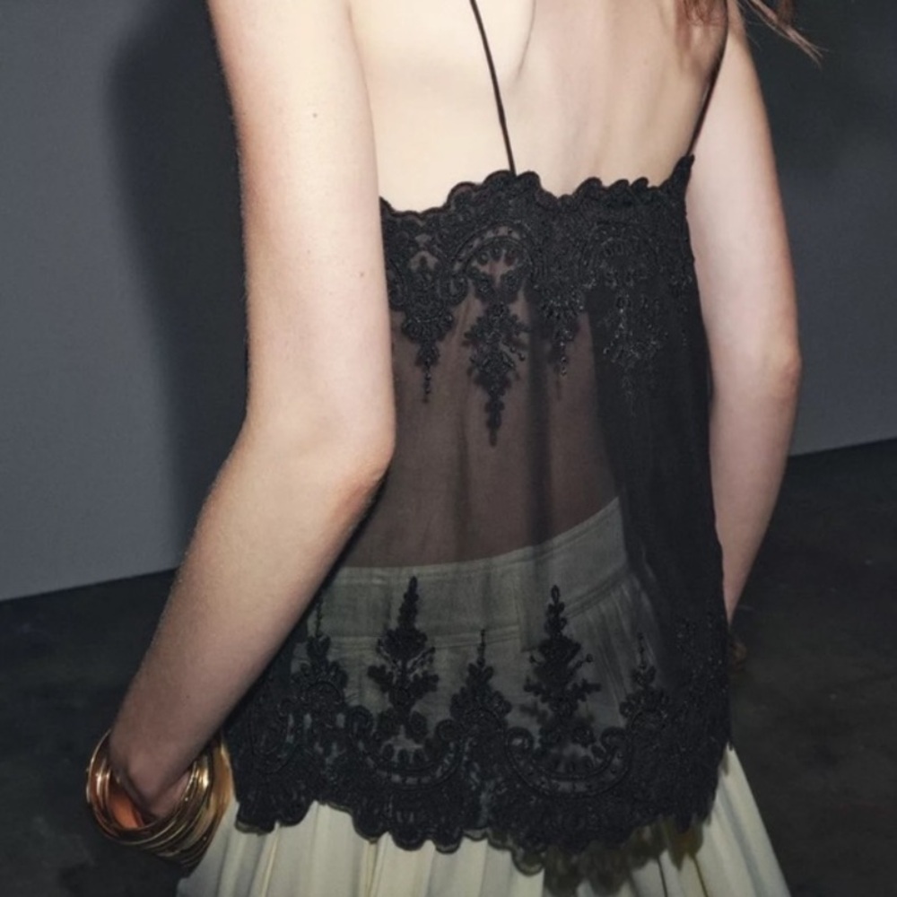 ZARA ZW COLLECTION LACE CAMISOLE TOP - Picture 10 of 14